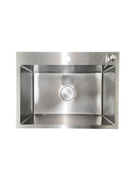 Кухонная мойка прямоугольная Romzha Arta Carbon U-550 с дозатором и корзиной, 600 х 450 х 230 мм - 7