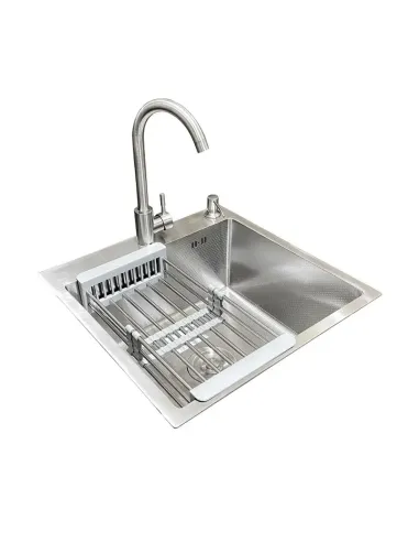 Кухонная мойка квадратная Romzha Arta Carbon U-450 с дозатором и корзиной, 500 х 500 х 230 мм - 2