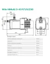 Центробежный поверхностный насос Wilo HiMulti 3-43 P/1/5/230 0.4 кВт - 4