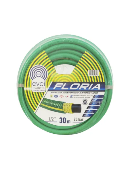 Шланг для полива EVCI Plastik Floriya 1/2 дюйма, 30 метров, армированный - 1 Шланг для полива EVCI Plastik Floriya 1/2 дюйма, 30 метров, армированный - 1