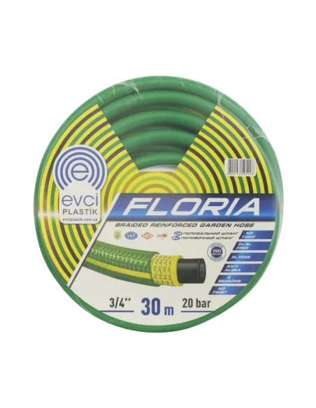 Шланг для полива EVCI Plastik Floriya 3/4 дюйма, 30 метров, армированный - 1 Шланг для полива EVCI Plastik Floriya 3/4 дюйма, 30 метров, армированный - 1