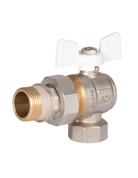 Кран шаровой угловой с американкой SD Plus ВН SD900NW25PN40 3/4 дюйма - 1