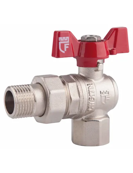 Кран шаровой угловой с американкой SD Forte SF221W20 3/4 дюйм - 1