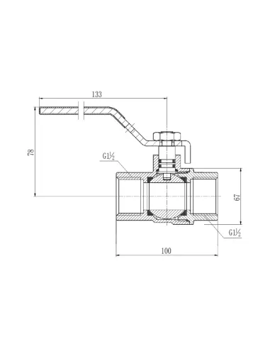 Кран шаровой для газа SD Forte ВР SF600G40 1 1/2 дюйма - 2