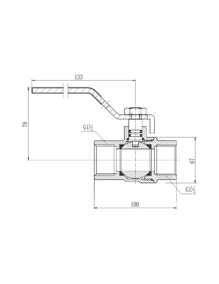 Кран шаровой для газа SD Forte ВР SF600G40 1 1/2 дюйма - 2