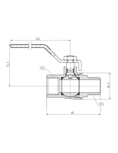 Кран шаровой для газа SD Forte ВН SF605G32 1 1/4 дюйма - 2