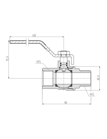 Кран шаровой для газа SD Forte ВН SF605G32 1 1/4 дюйма - 2
