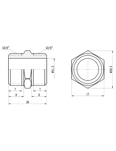 Ниппель латунный SD Forte SF3589 3/8 дюйма - 2