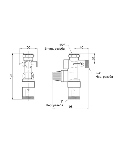 Группа безопасности для бойлера SD Forte SF396W202015 3/4 х 1/2 дюйма - 2