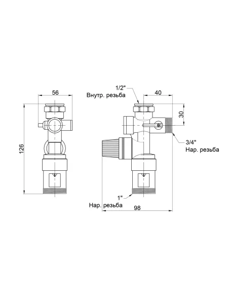 Группа безопасности для бойлера SD Forte SF396W202015 3/4 х 1/2 дюйма - 2 Группа безопасности для бойлера SD Forte SF396W202015 3/4 х 1/2 дюйма - 2
