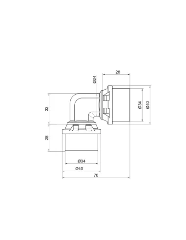 Уголок - пресс Icma №403 32 х 32 мм, для МП труб - 2