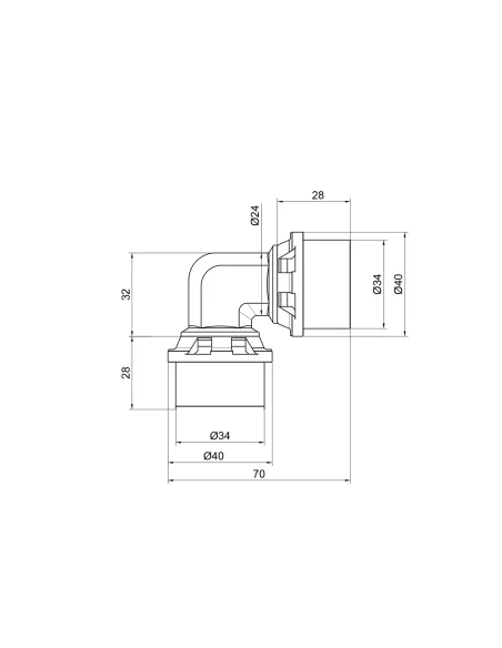 Уголок - пресс Icma №403 32 х 32 мм, для МП труб - 2