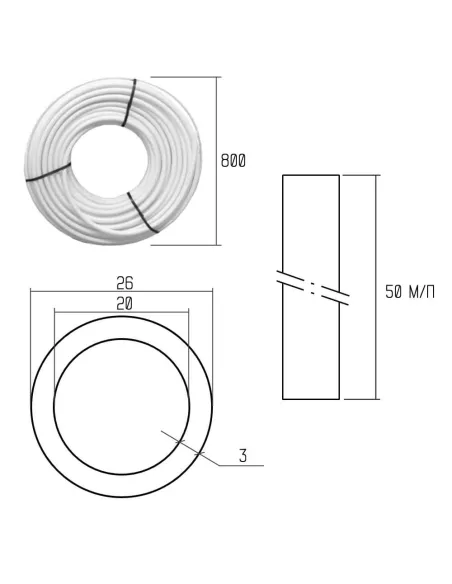 Труба металлопластиковая Icma Pe-Al-Pert №Р199 26 х 3 мм, бухта 50 м - 2