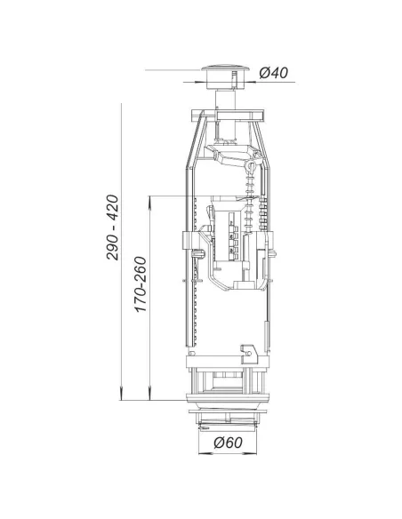 Комплект арматури для зливного бачка SoloPlast 1/2 дюйма, з двома режимами зливу АБК2-01 - 3