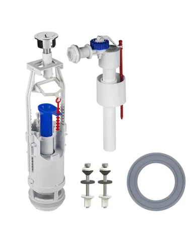 Комплект арматури для зливного бачка SoloPlast 1/2 дюйма, з двома режимами зливу АБК2-01 - 8