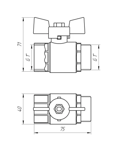 Кран кульовий прямий Quality Professional QP152 1 дюйм НВ КБ PN40 - 4