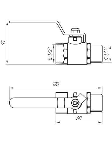 Кран кульовий прямий Quality Professional QP152 1/2 дюйми НВ КР PN40 - 4