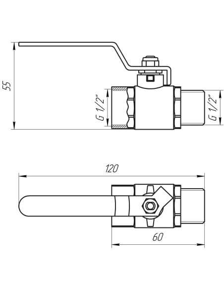 Кран шаровой прямой Quality Professional QP152 1/2 дюйма НВ КР PN40 - 4
