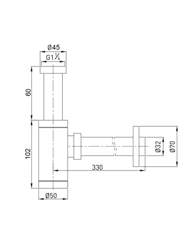 Сифон для раковини Globus Lux GS-32-105-00 циліндричний - 8