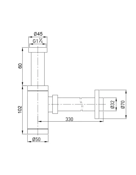 Сифон для раковины Globus Lux GS-32-105-00 цилиндрический - 8