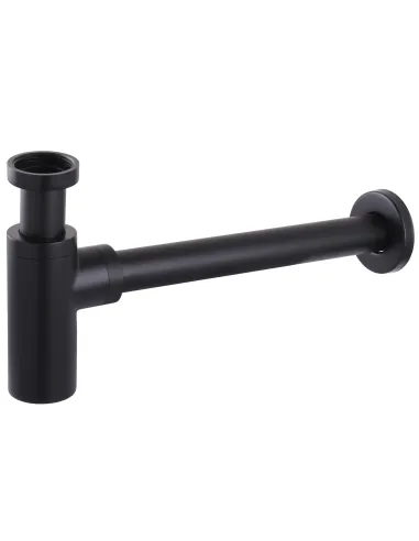 Сифон для раковини Globus Lux GSB-32-125-BB, 1 1/4 дюйма, чорний, циліндричний - 2