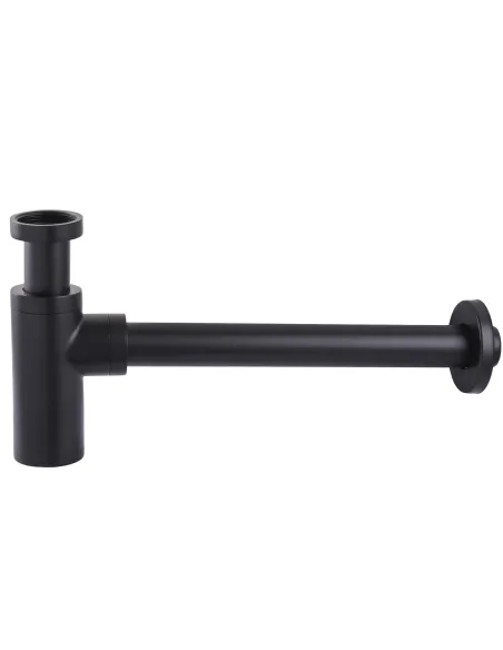 Сифон для раковини Globus Lux GSB-32-125-BB, 1 1/4 дюйма, чорний, циліндричний - 3