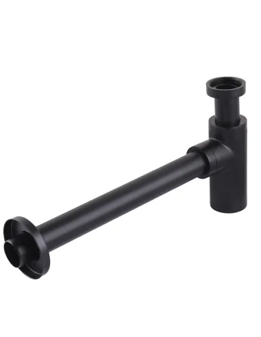 Сифон для раковины Globus Lux GSB-32-125-BB, 1 1/4 дюйма, черный, цилиндрический - 6