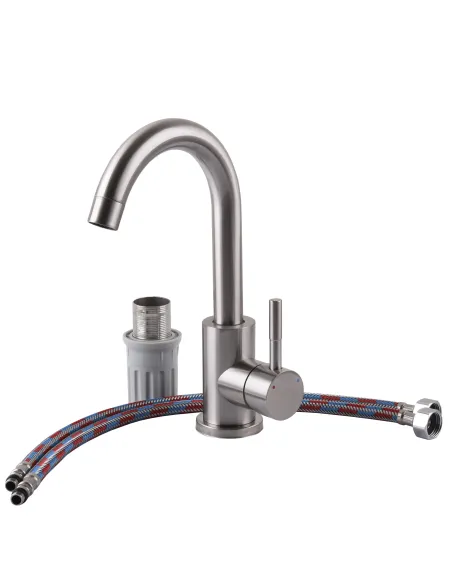 Змішувач для кухні Ecomix Alpen AISI-101S нержавіюча сталь - 1