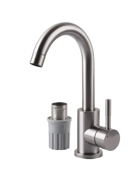 Смеситель для кухни Ecomix Alpen AISI-101S-WH нержавеющая сталь - 1