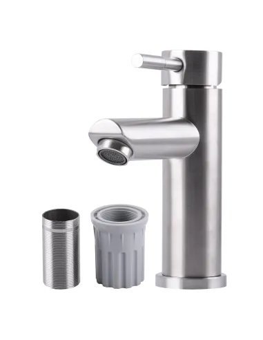 Змішувач для умивальника Ecomix AISI-101 нержавіюча сталь - 6