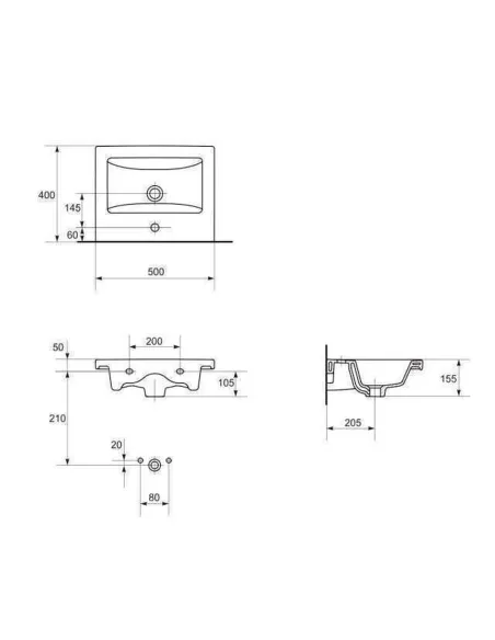 Меблевий умивальник Cersanit Como 50 з отвором - 2