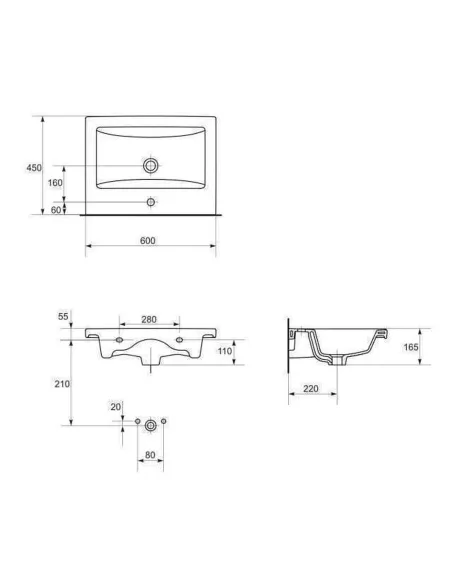 Меблевий умивальник Cersanit Como 60 з отвором - 2