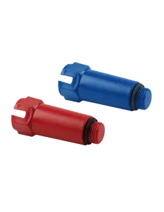 Заглушка удлиненная для полипропиленовых труб Thermo Alliance 1/2 дюйма, наружная резьба, синяя/красная - 1