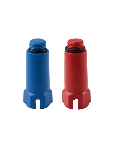 Заглушка подовжена для поліпропіленових труб Thermo Alliance 1/2 дюйма, зовнішнє різьблення, синє/червоне - 3