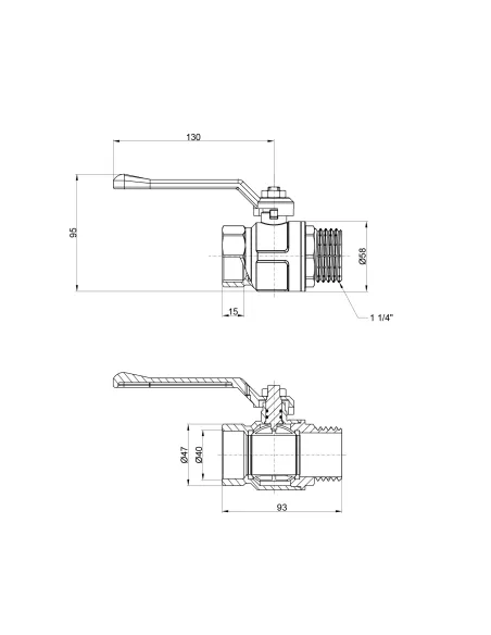 Кран кульовий прямий Icma №352 1 1/4 дюйма - 2