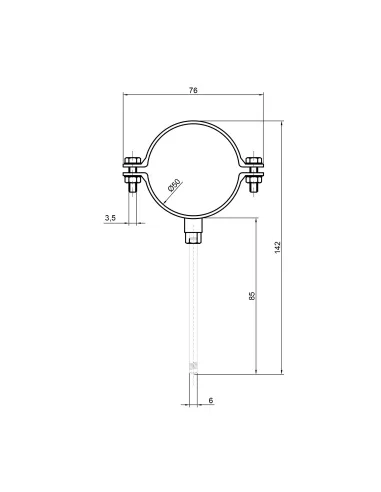 Хомут для трубы 50 мм TA Sewage пластиковый, в сборе с гайкой и дюбелем - 2