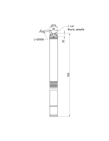 Відцентровий глибинний насос Thermo Alliance 3SSM2-11 0,25 кВт, кабель 25 метрів - 2