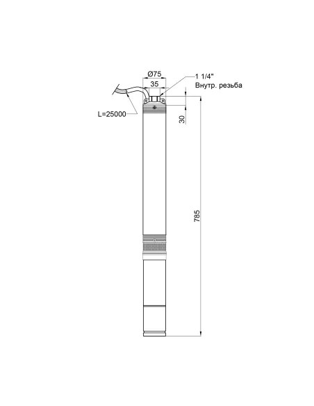 Центробежный глубинный насос Thermo Alliance 3SSM2-11 0,25 кВт, кабель 25 метров - 2