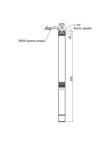 Центробежный глубинный насос Thermo Alliance 3SSM2-15 0,37 кВт, кабель 35 метров - 2