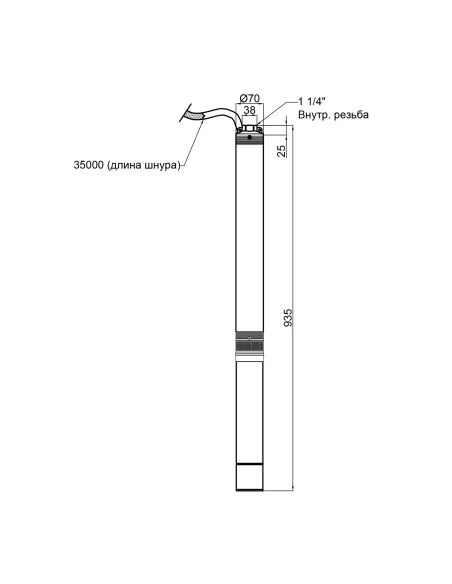 Відцентровий глибинний насос Thermo Alliance 3SSM2-15 0,37 кВт, кабель 35 метрів - 2