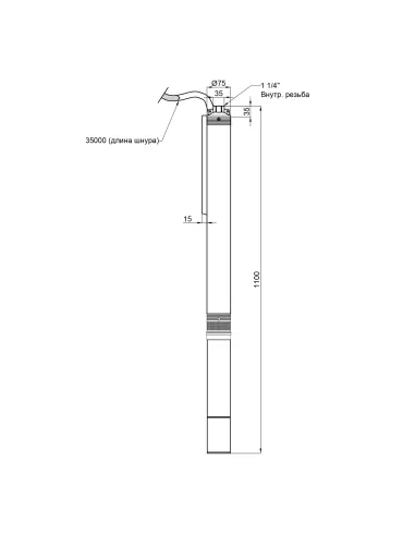 Центробежный глубинный насос Thermo Alliance 3SSM2-21 0,55 кВт, кабель 35 метров - 2