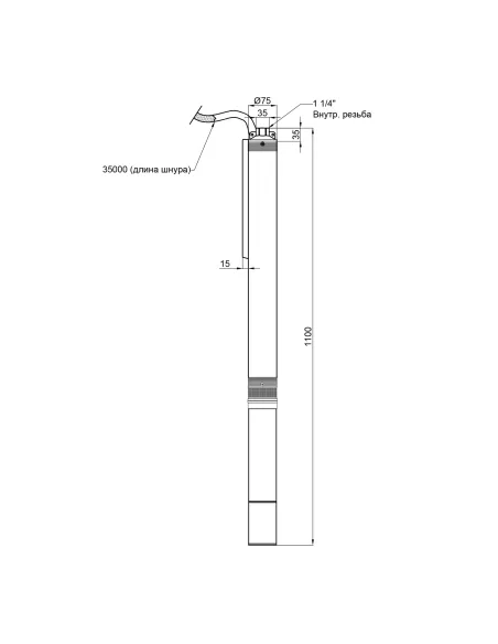 Центробежный глубинный насос Thermo Alliance 3SSM2-21 0,55 кВт, кабель 35 метров - 2 Центробежный глубинный насос Thermo Alliance 3SSM2-21 0,55 кВт, кабель 35 метров - 2