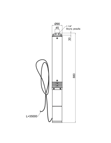 Центробежный глубинный насос Thermo Alliance 4SSM2-12 0,55 кВт, кабель 35 метров - 2