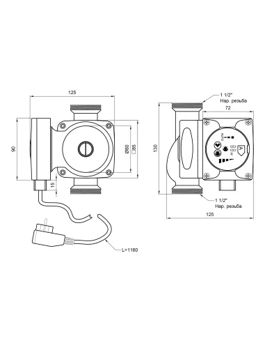 Циркуляційний насос Thermo Alliance LPS-A 25/40/130 із гайками - 2