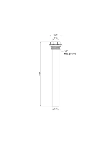 Штуцер для виносного датчика SD Plus SD256W15 140 х 13 мм х 1/2 дюйма - 2