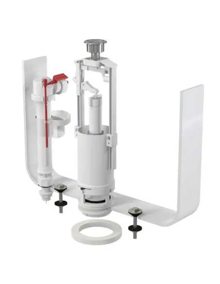 Запорная арматура на унитаз Alcaplast SA2000S Chrom 1/2 дюйма, с клапаном нижней подачи воды и стоп кнопкой - 1