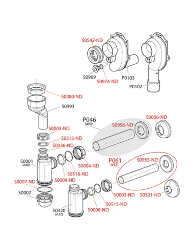 Сифон для писсуара Alcaplast A45C вертикальный - 2