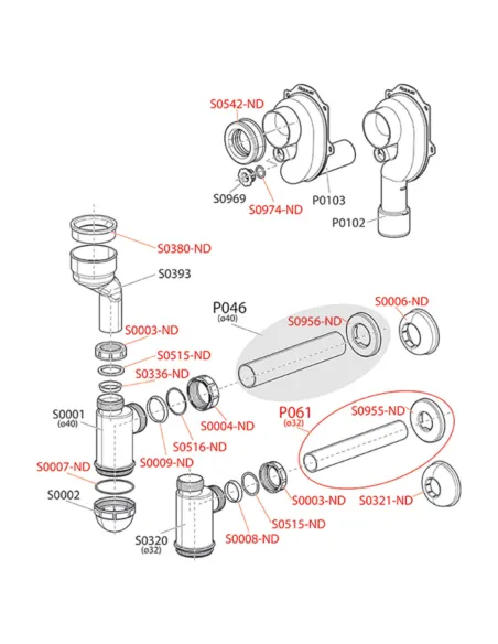 Сифон для писсуара Alcaplast A45C вертикальный - 2