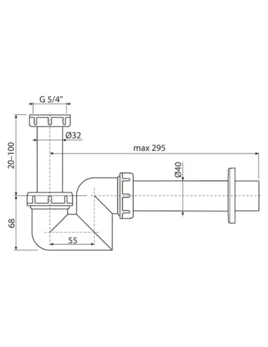 Сифон для біде Alcaplast A45F-DN40 - 2