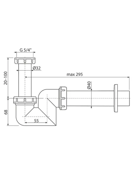 Сифон для біде Alcaplast A45F-DN40 - 2